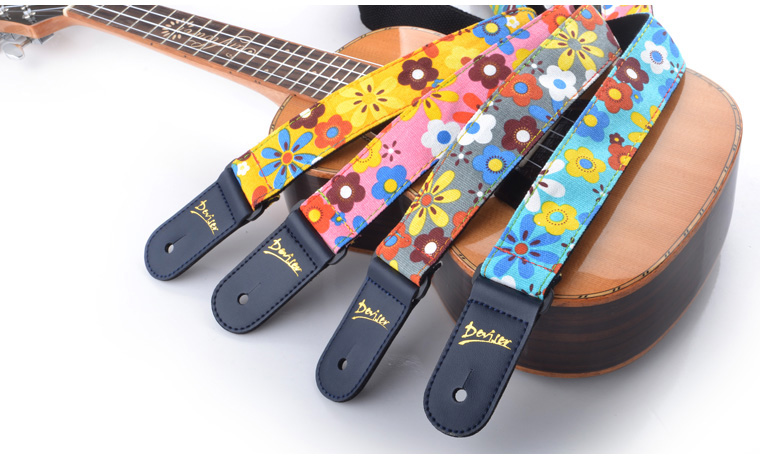 Ukulele Pin-Strap Flowerpower